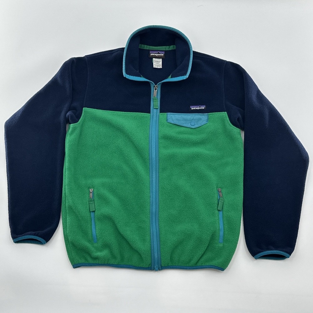 Patagonia Synchilla Fleece Jacket Women Medium Blue Relaxed Full‎ Zip Winter